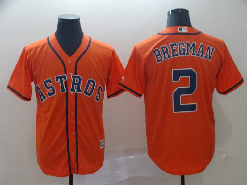 Men Houston Astros 2 Bregman Orange Game MLB Jersey